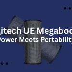 Logitech UE Megaboom Speaker product image with blue background