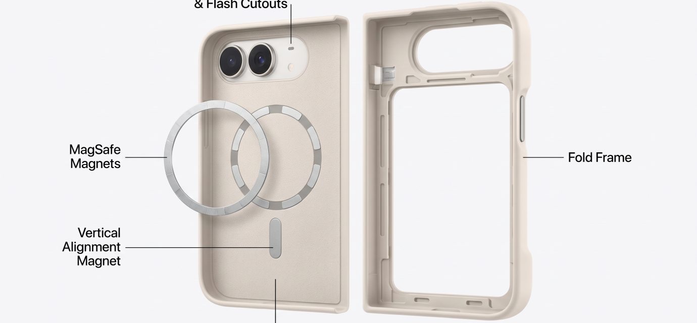 Official Apple iPhone Duo two-part protective case showing its foldable design