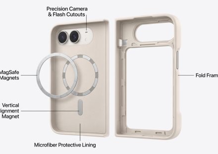 Official Apple iPhone Duo two-part protective case showing its foldable design