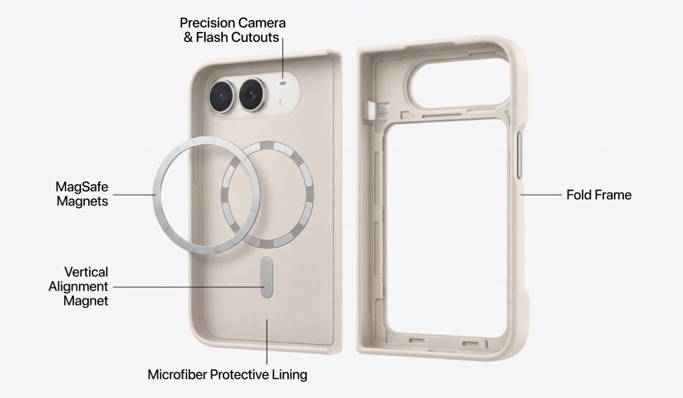 Official Apple iPhone Duo two-part protective case showing its foldable design