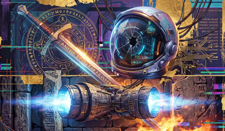 Collection of iconic science-fiction and fantasy RPG worlds representing BioWare's gaming legacy