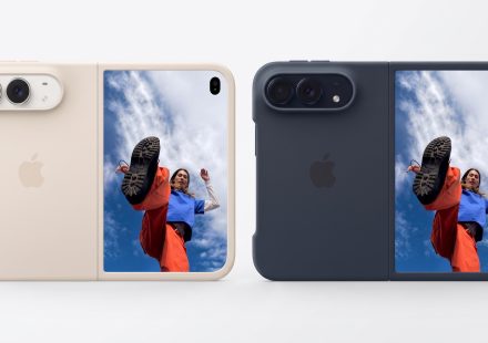 Official Apple iPhone Duo Case in Sand and Navy Blue for the foldable iPhone