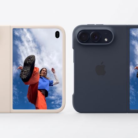 Official Apple iPhone Duo Case in Sand and Navy Blue for the foldable iPhone