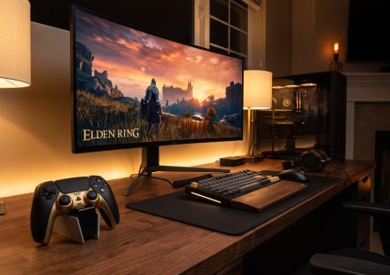 PlayStation gaming setup with controller and game library selection