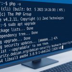Developer checking PHP runtime version in a terminal