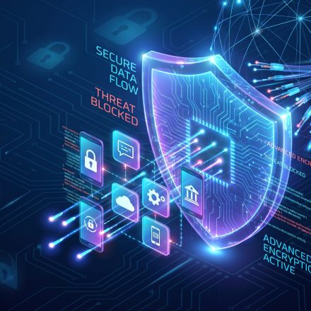 Digital security illustration showing AI assistant permissions, privacy protection and connected applications