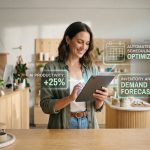 Small-business workspace with AI assistant concept organizing tasks, documents and project updates
