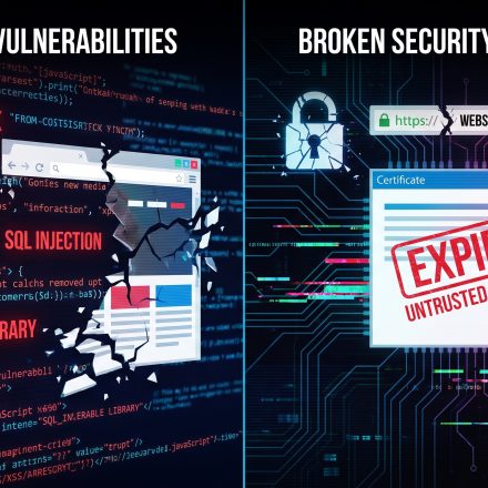 Comparison of HTTPS certificate security and PHP server-side vulnerabilities