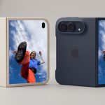 Side-by-side comparison of Apple iPhone Duo Case in Sand and Navy Blue