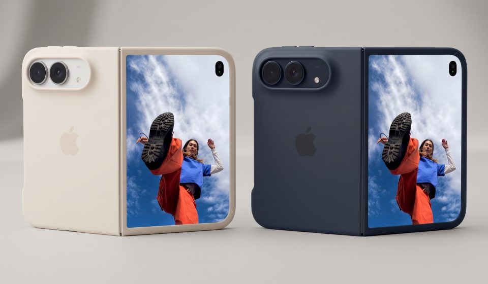 Side-by-side comparison of Apple iPhone Duo Case in Sand and Navy Blue