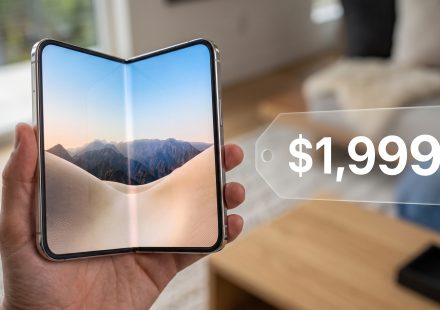 Apple iPhone Duo foldable smartphone open and closed showing its dual-display design