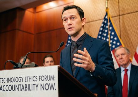 Joseph Gordon-Levitt discussing artificial intelligence, corporate accountability and digital governance