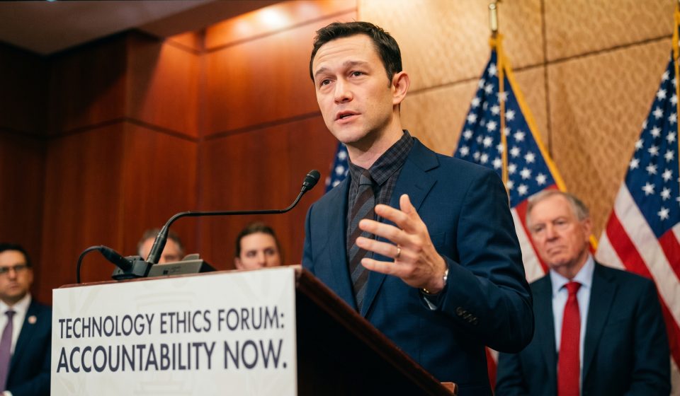 Joseph Gordon-Levitt discussing artificial intelligence, corporate accountability and digital governance