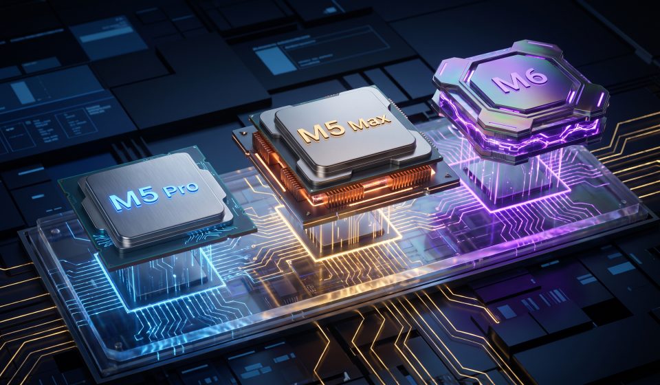 Apple MacBook Pro chip comparison featuring M5 Pro, M5 Max and M6
