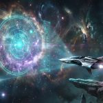 Science-fiction space scene illustrating the leaked Mass Effect Universe trailer following BioWare's closure