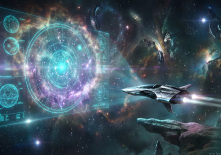 Science-fiction space scene illustrating the leaked Mass Effect Universe trailer following BioWare's closure