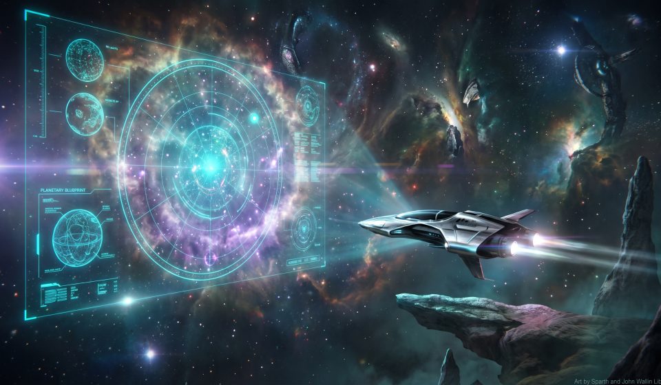 Science-fiction space scene illustrating the leaked Mass Effect Universe trailer following BioWare's closure