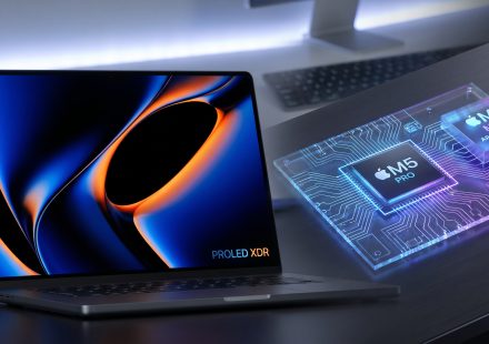New 2026 MacBook Pro showing its tandem OLED PROLED XDR touchscreen